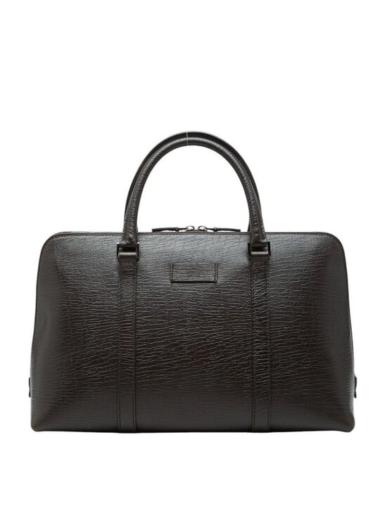 Gucci Handbags - Gucci Logo Tote Business Dark Brown Leather